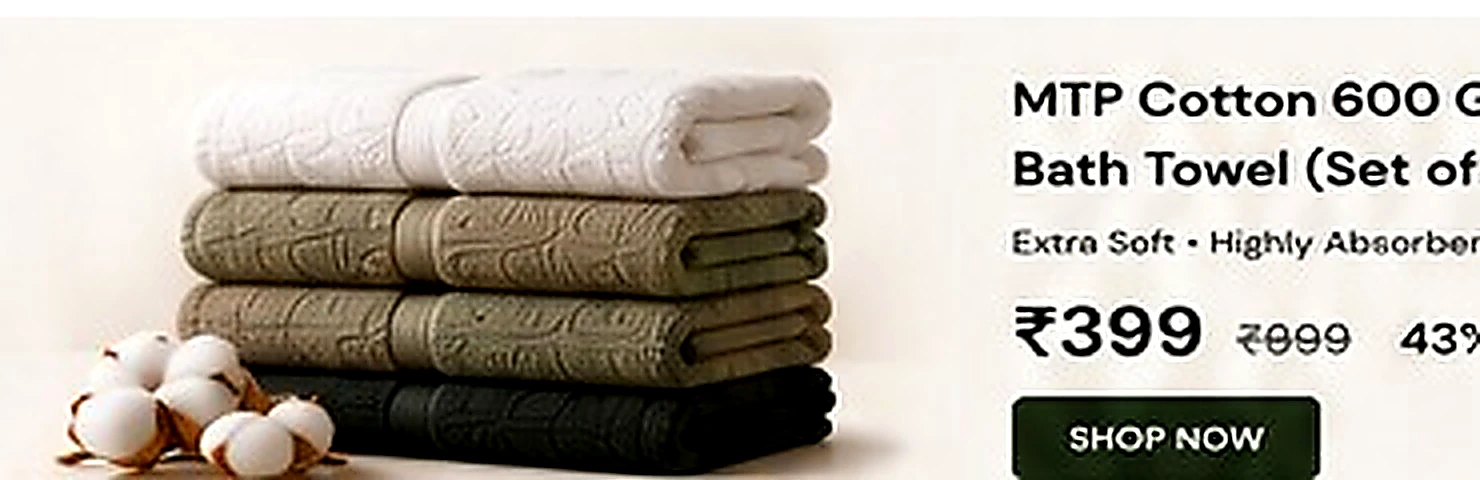 MTP Cotton bath towel deal of the day