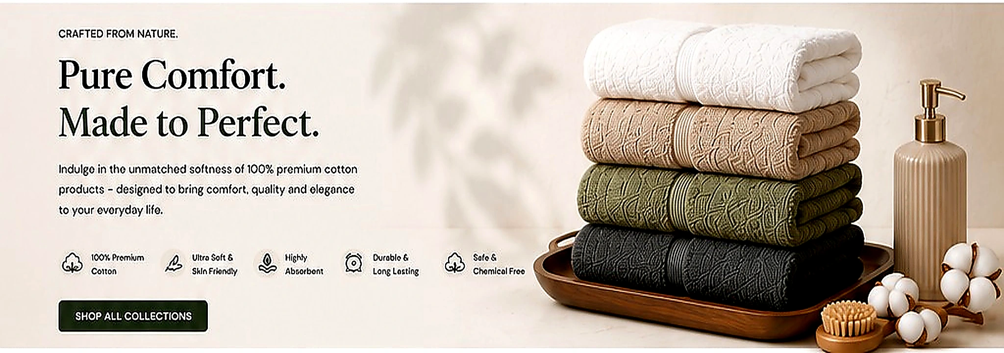 Premium cotton towels and home essentials by MTP Cotton