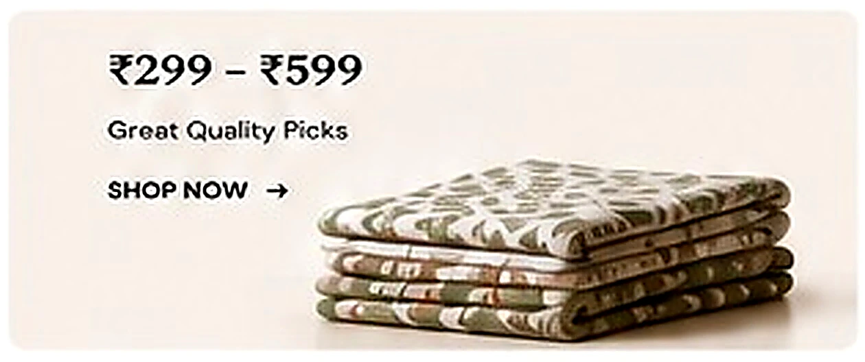 Cotton essentials from 299 to 599 rupees