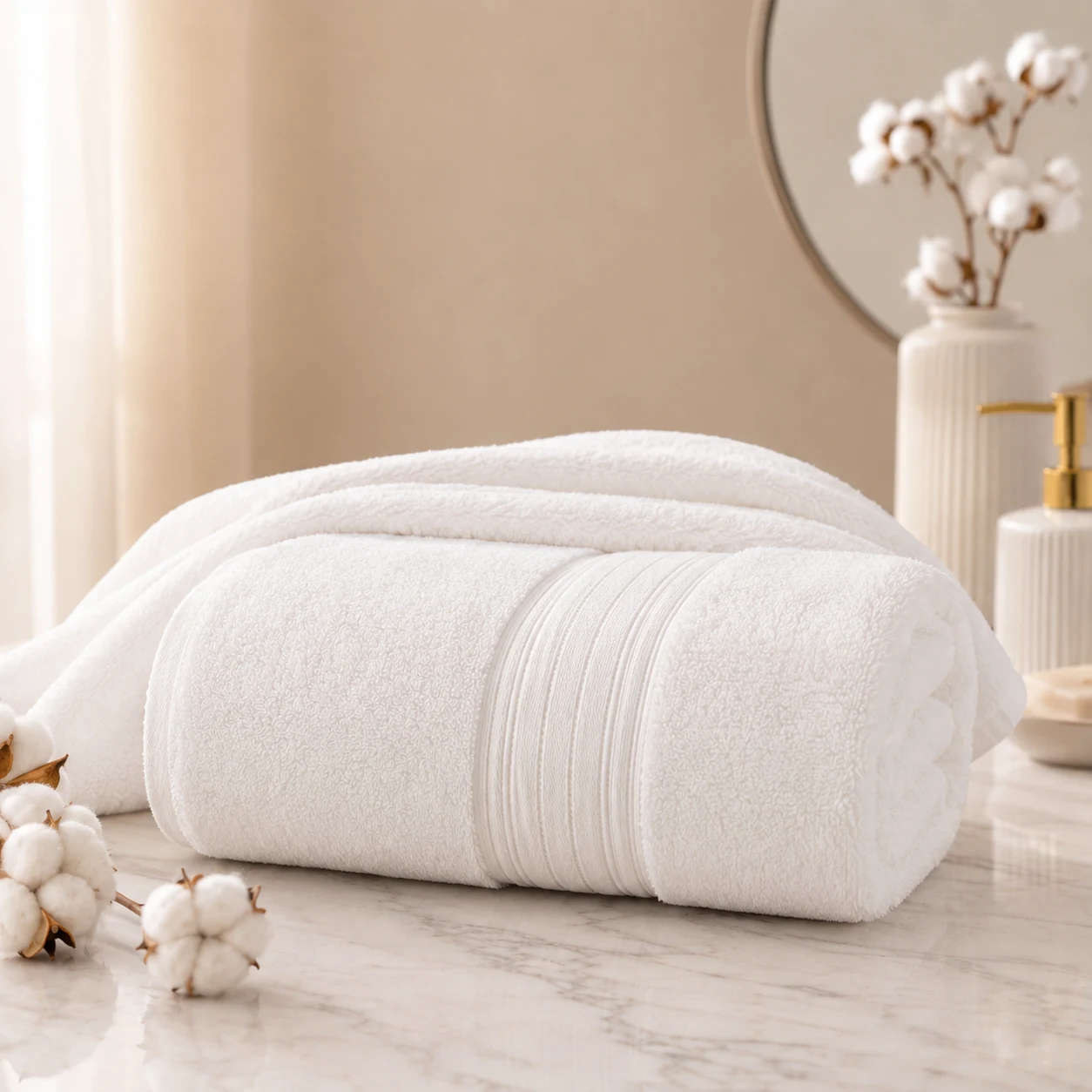PureCloud White 600 GSM Cotton Bath Towel