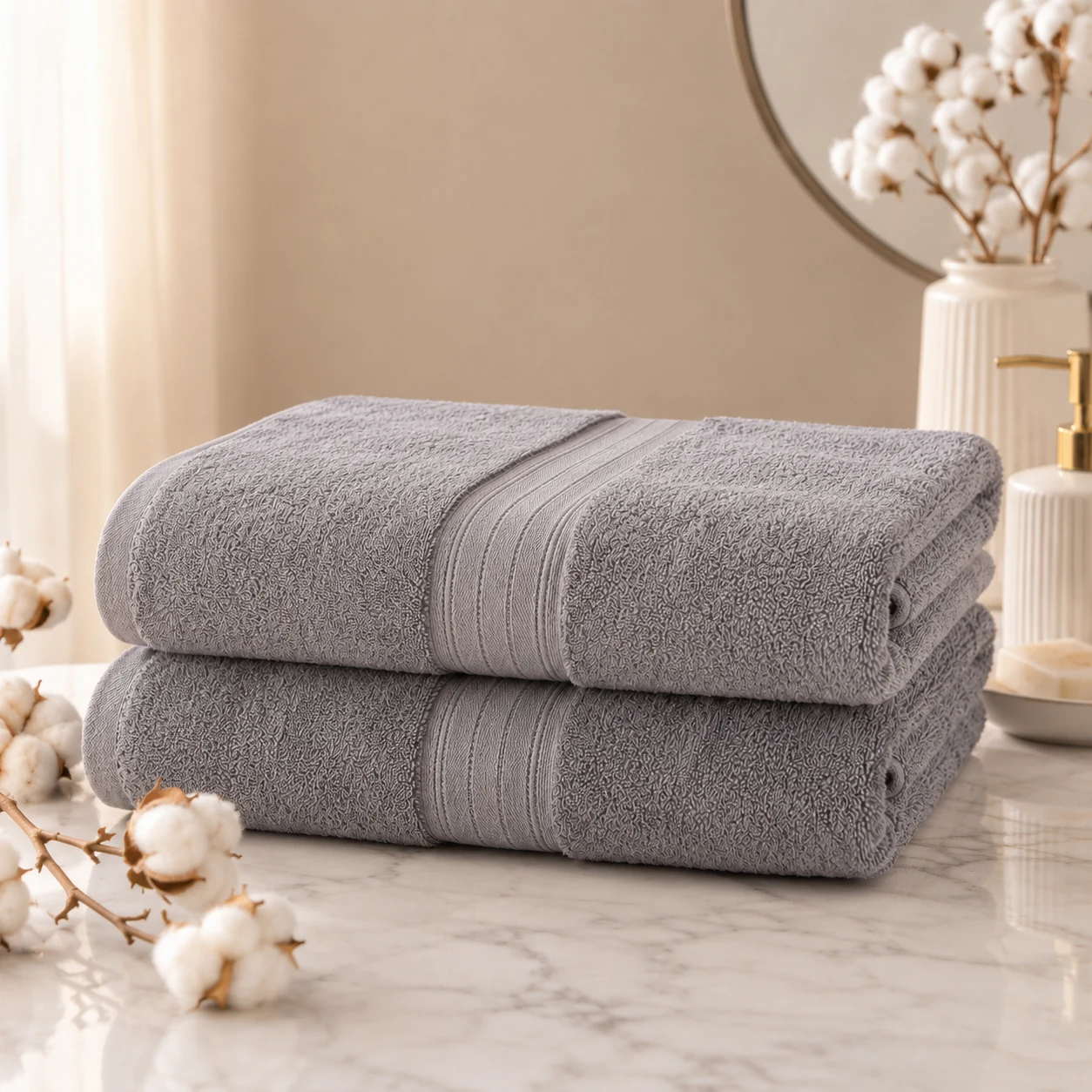 StoneSoft Grey 600 GSM Cotton Bath Towel